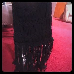 Long Black fringe purse